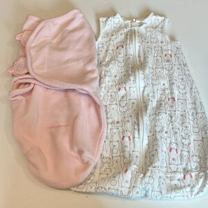 Carters and kiddopotamus - fleece swaddle/sleep sack, small/infant sizes